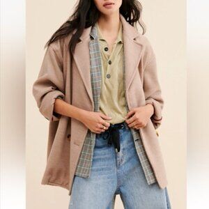Free People Hanna Super Soft Slouchy Blazer Camel Coat Jacket